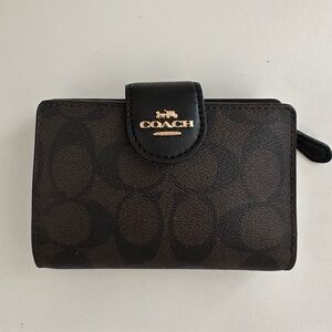 Coach Dark Brown and Black Wallet